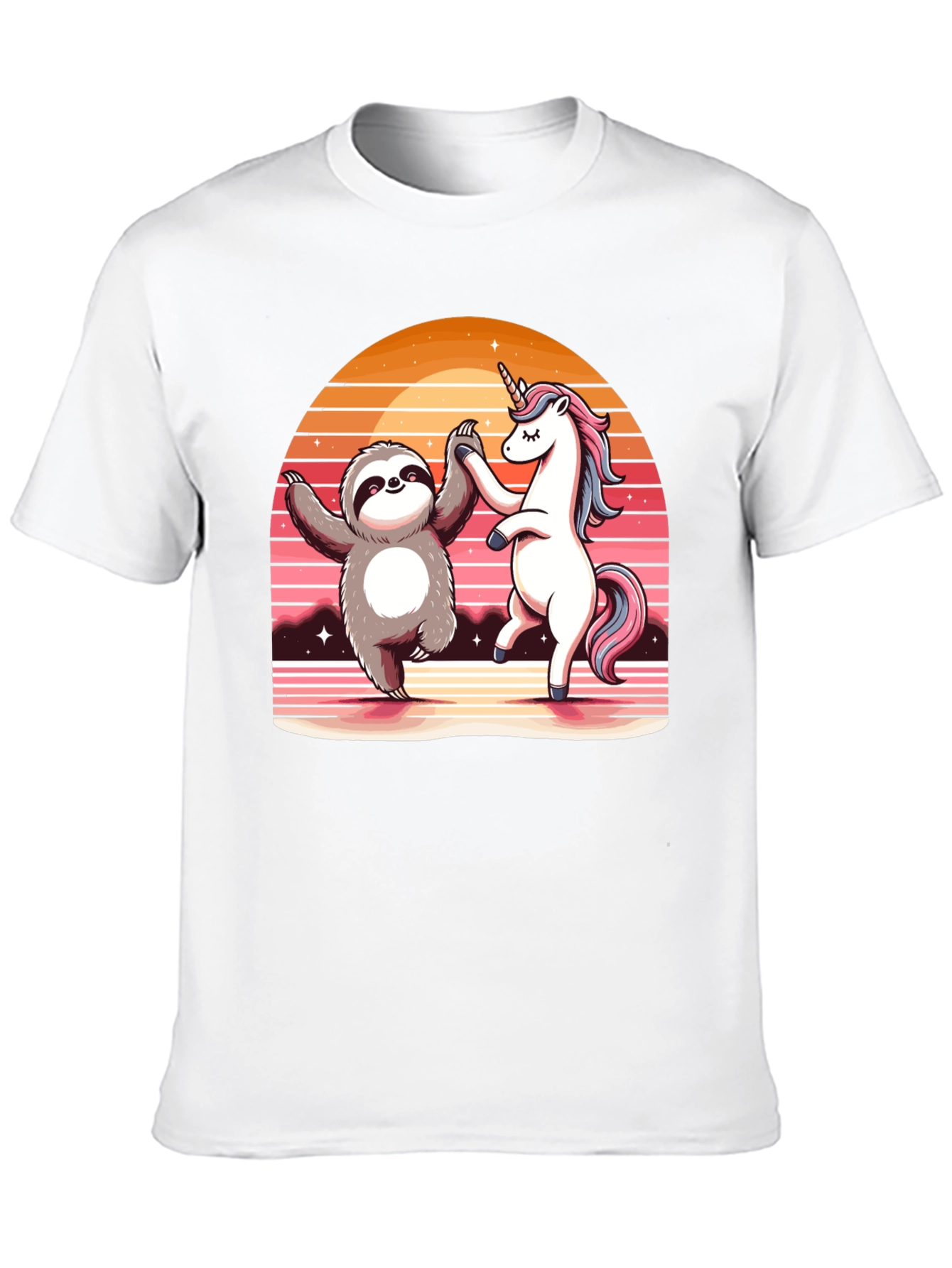 Sloth & Unicorn Dance Black T-Shirt