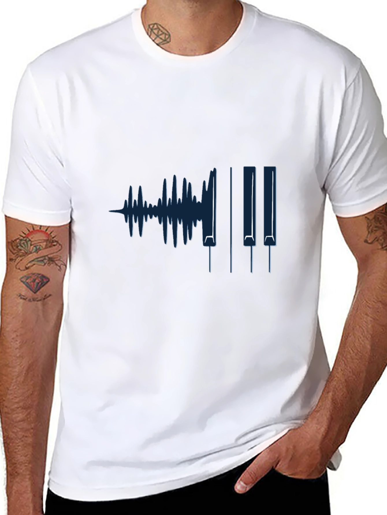 Piano Keys & Waveform Graphic Tee