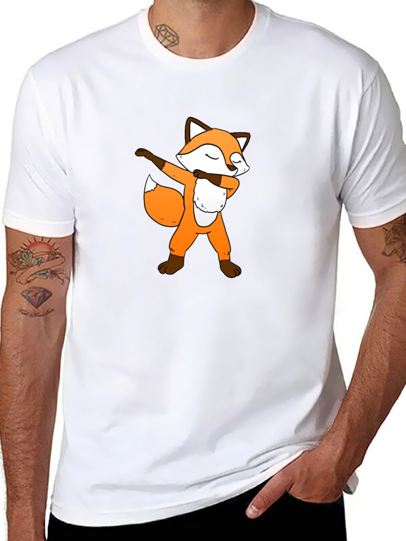 Dabbing Fox Black Graphic Tee