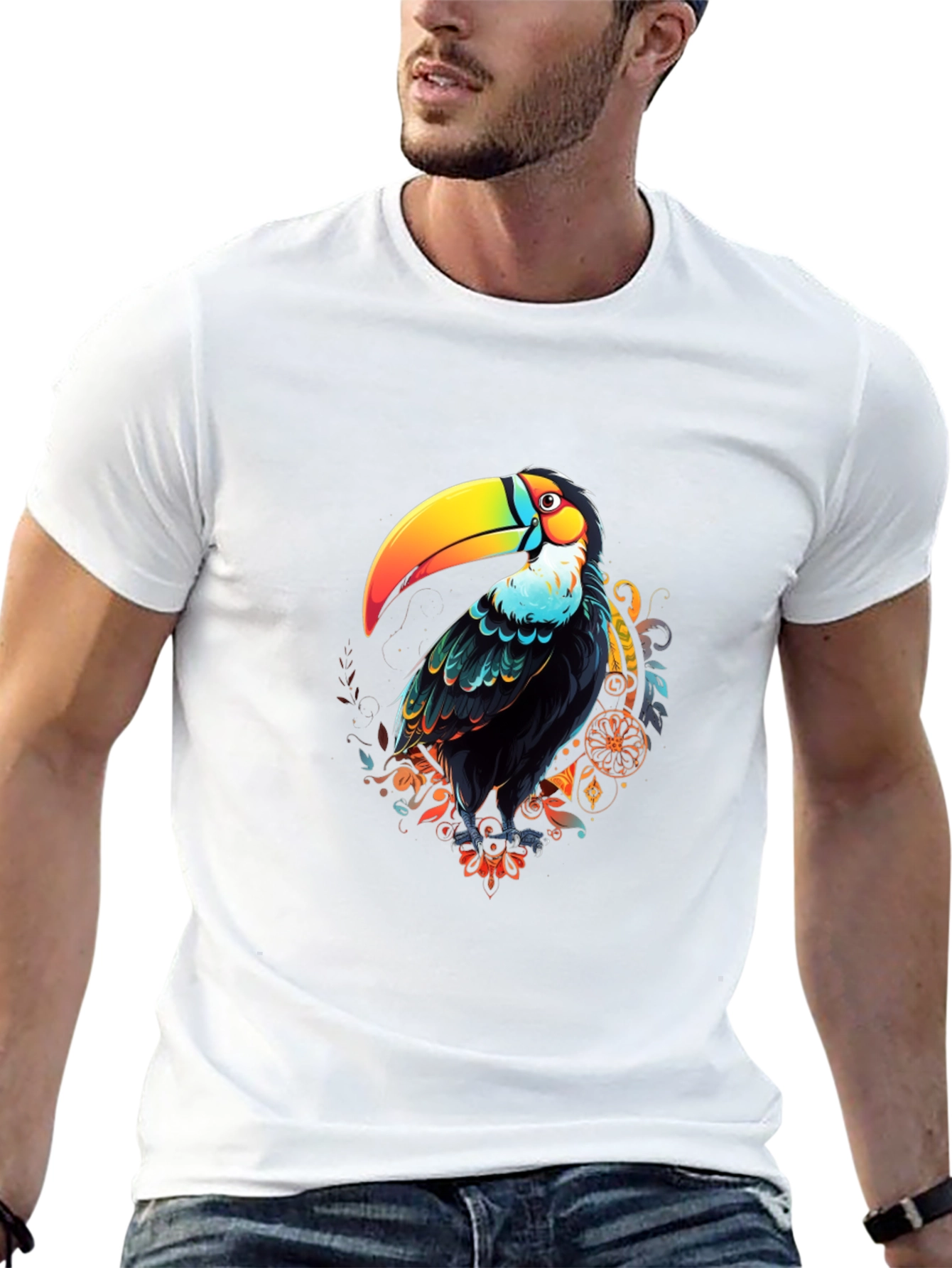 Toucan Graphic T-Shirt - Tropical Bird Design