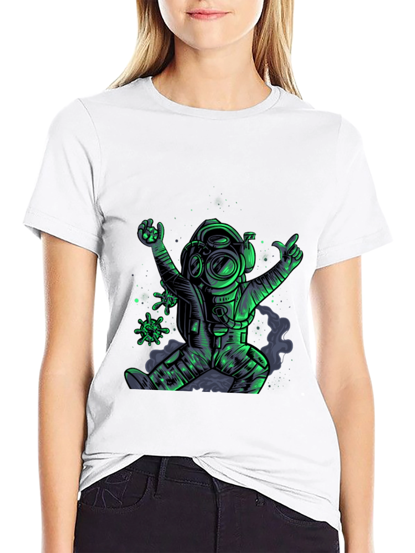 Biohazard Diver Graphic T-Shirt - Black