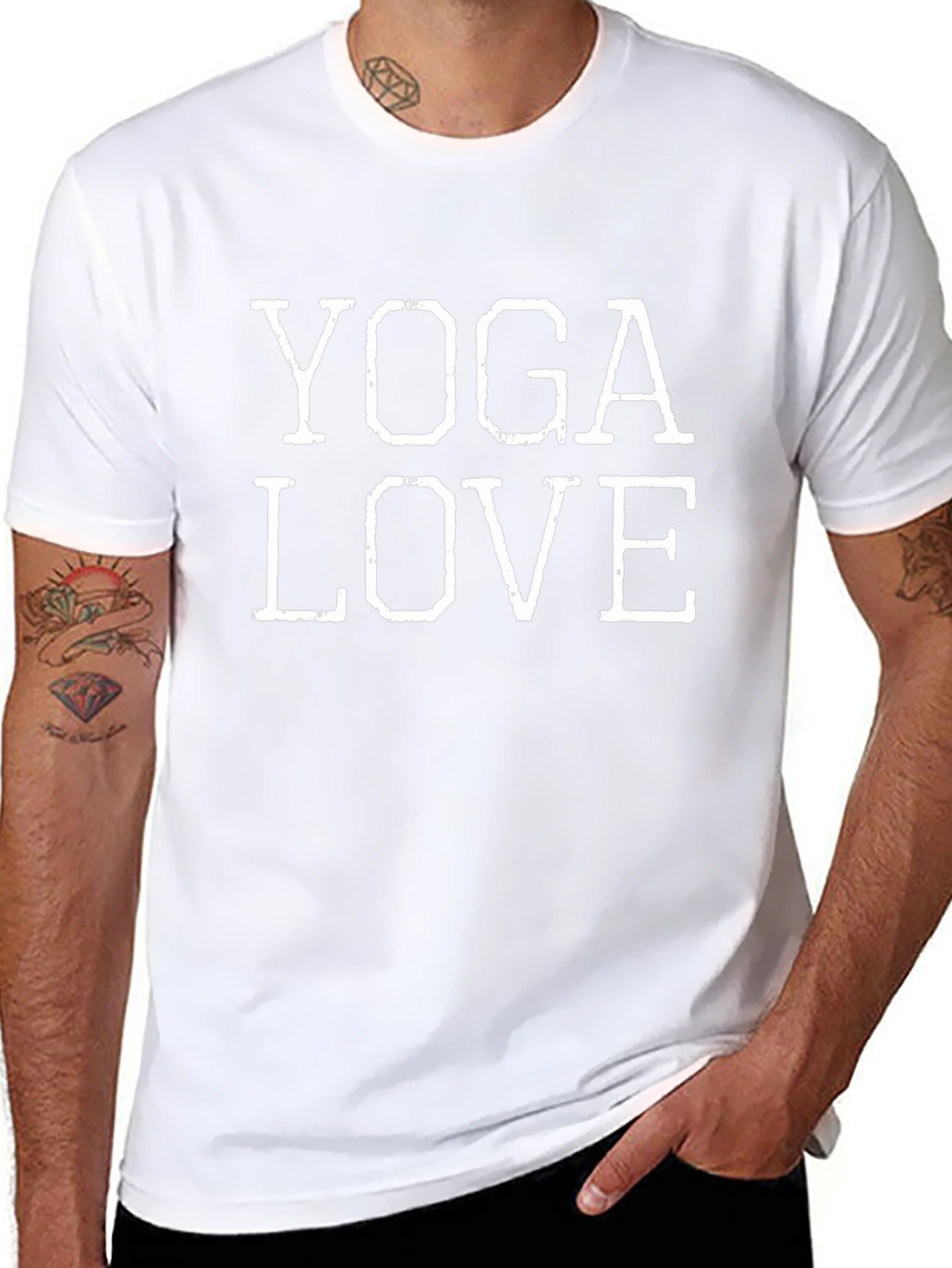 Yoga Love Graphic Tee - Black Cotton Blend