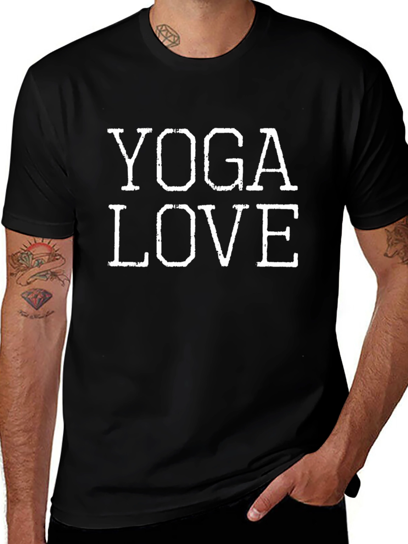 Yoga Love Graphic Tee - Black Cotton Blend