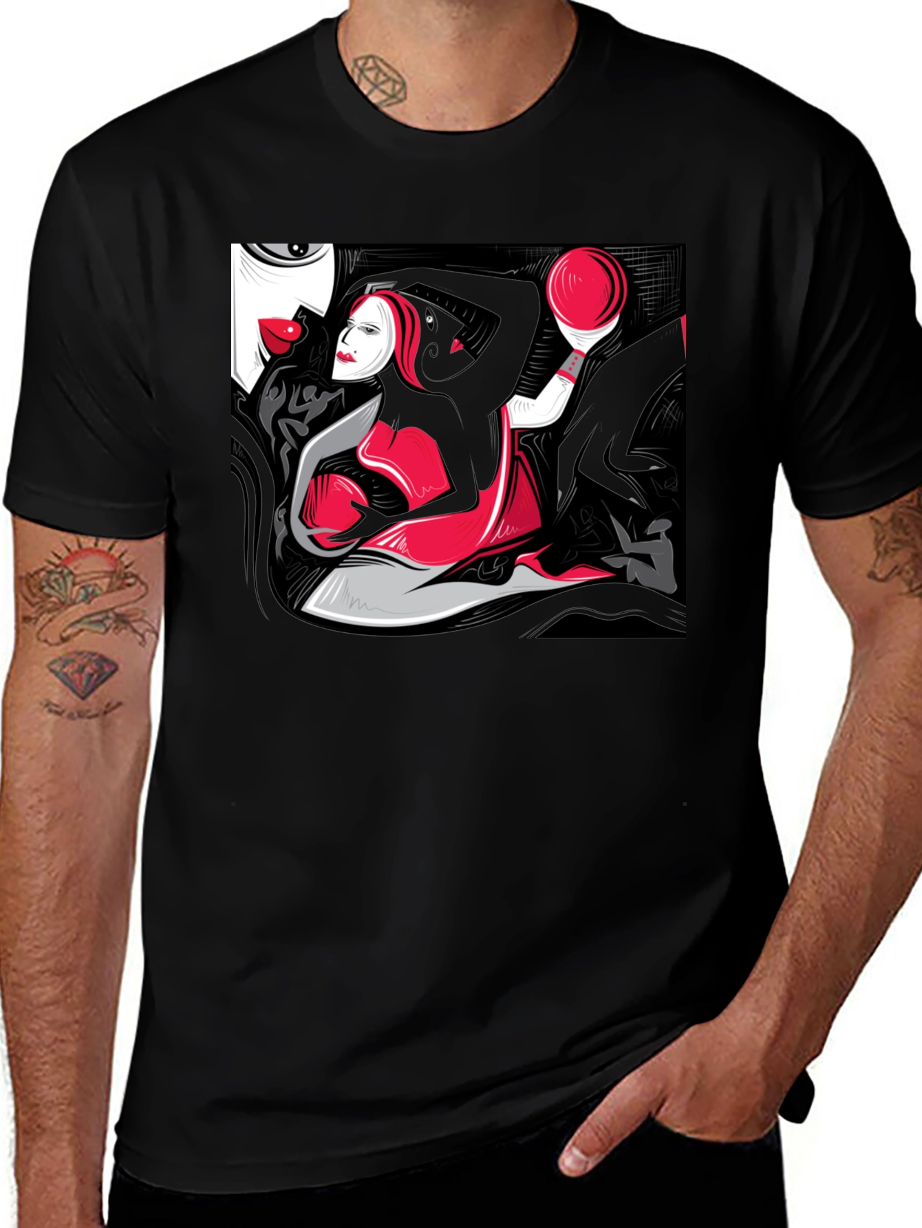 Abstract Art Graphic Tee - Modern Style Shirt