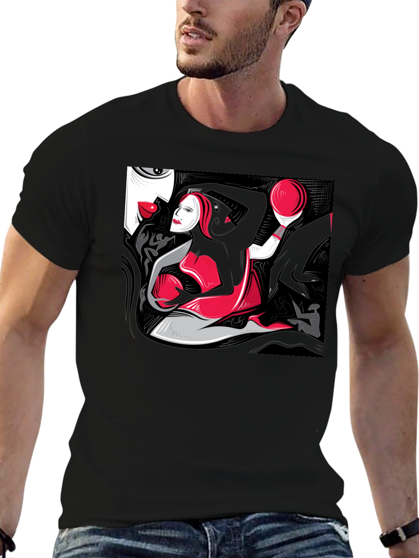 Abstract Art Graphic Tee - Modern Style Shirt