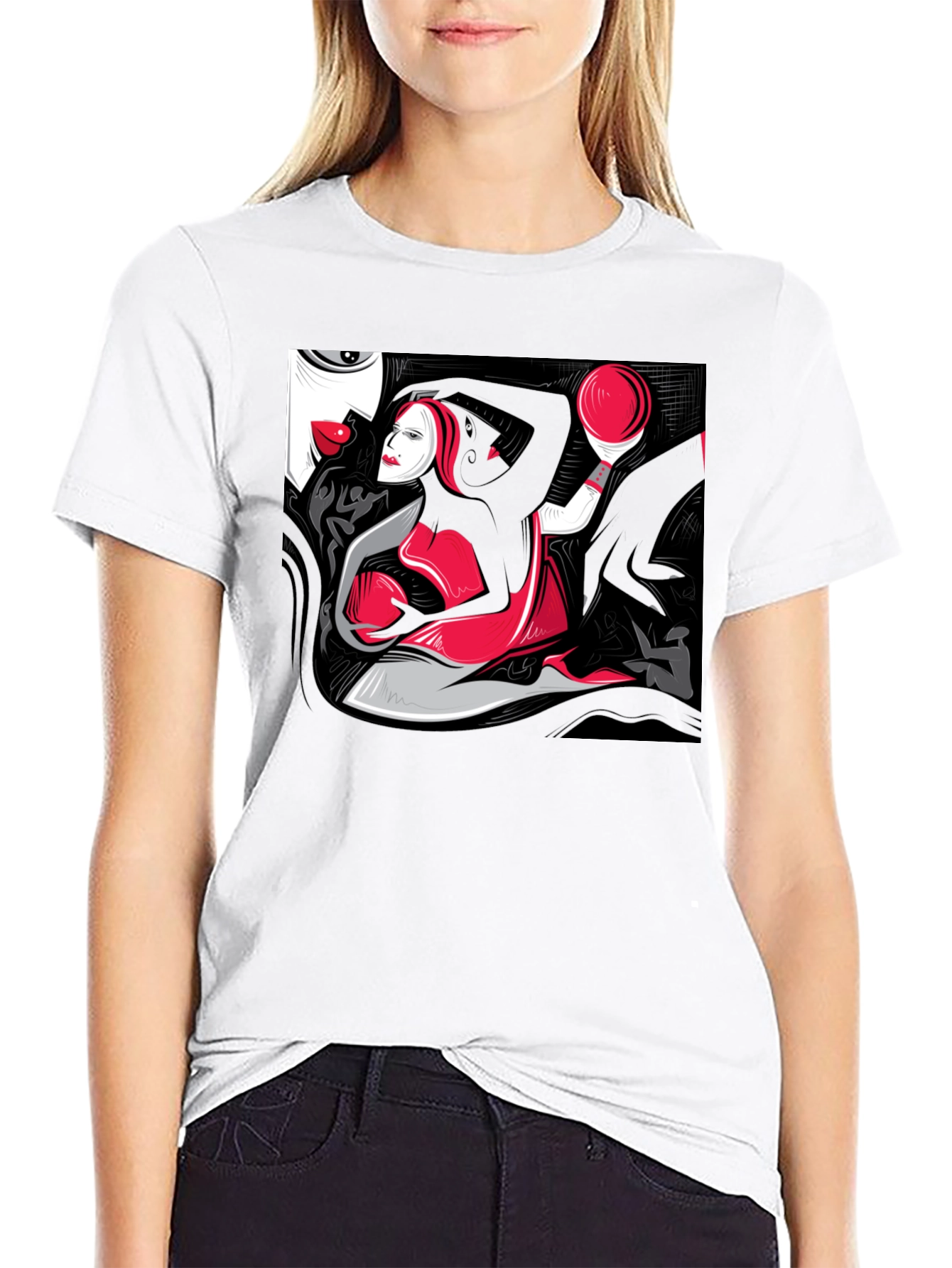 Abstract Art Graphic Tee - Modern Style Shirt