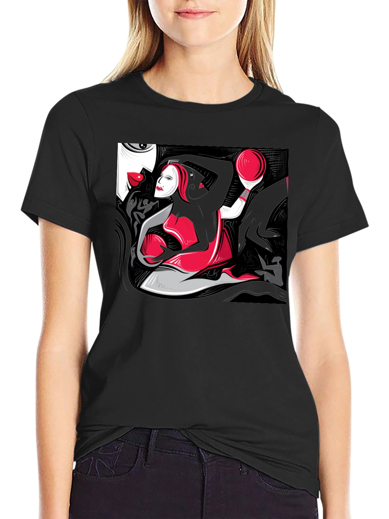 Abstract Art Graphic Tee - Modern Style Shirt