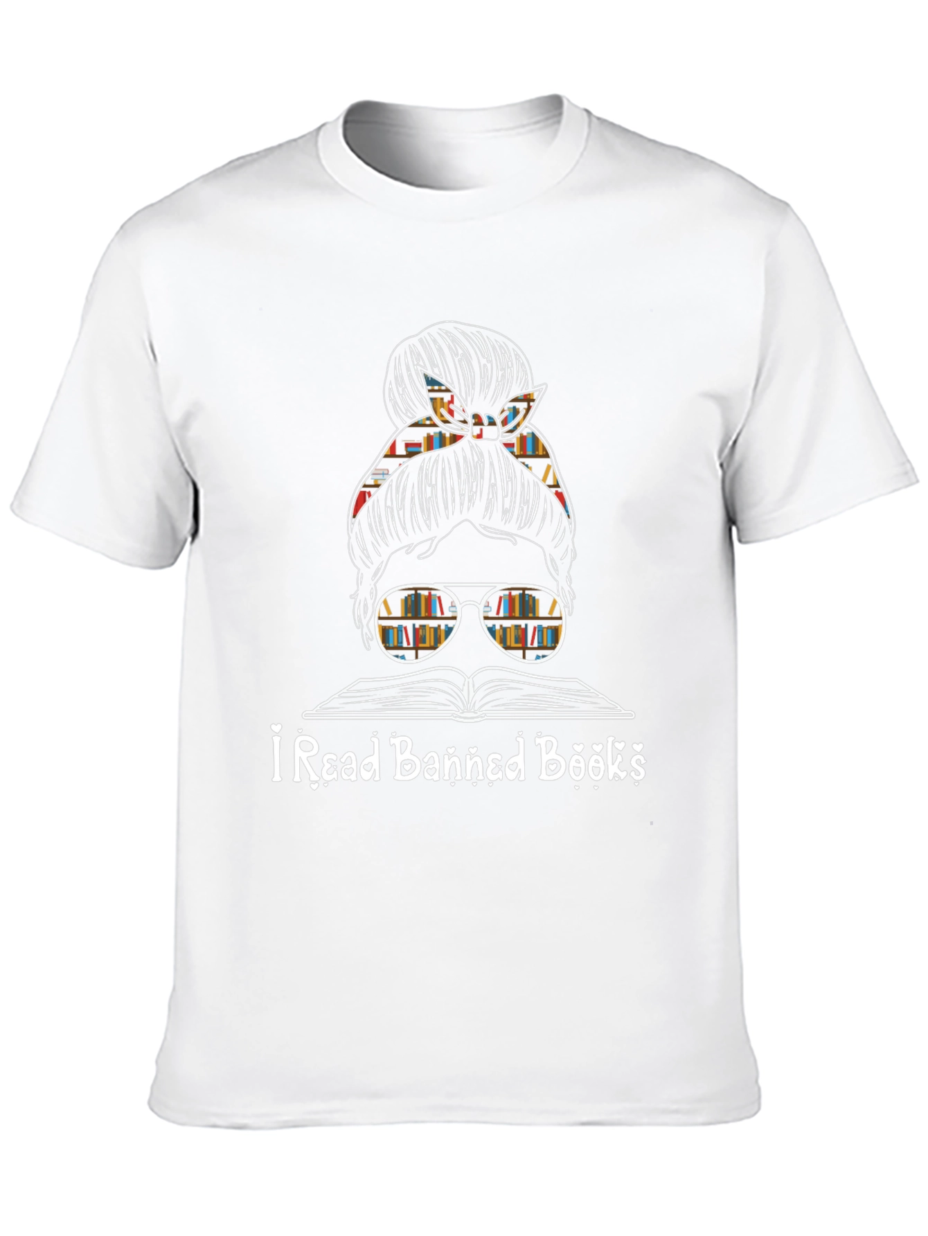 I Read Banned Books Messy Bun T-Shirt