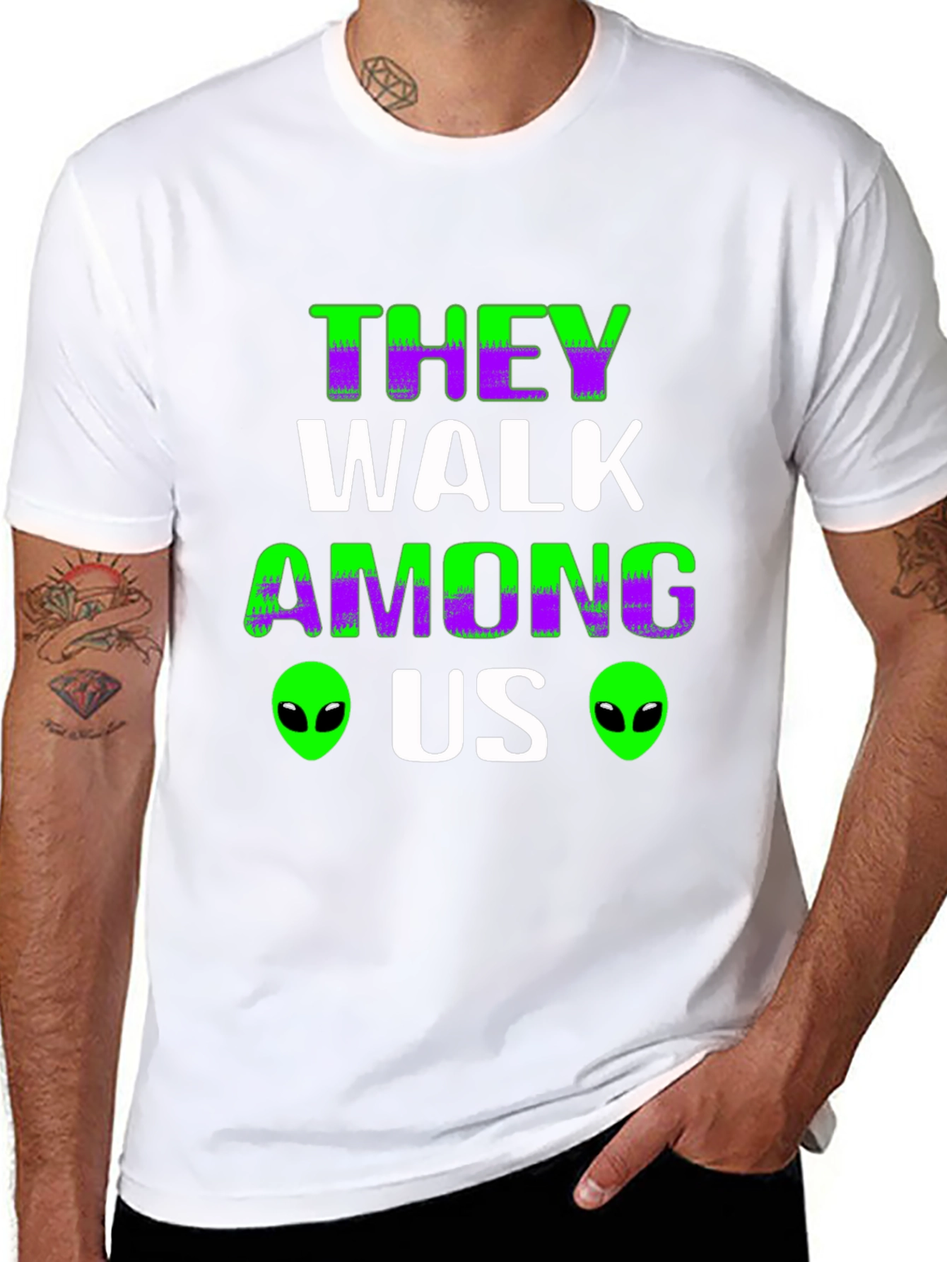 They Walk Among Us Alien Graphic T-Shirt
