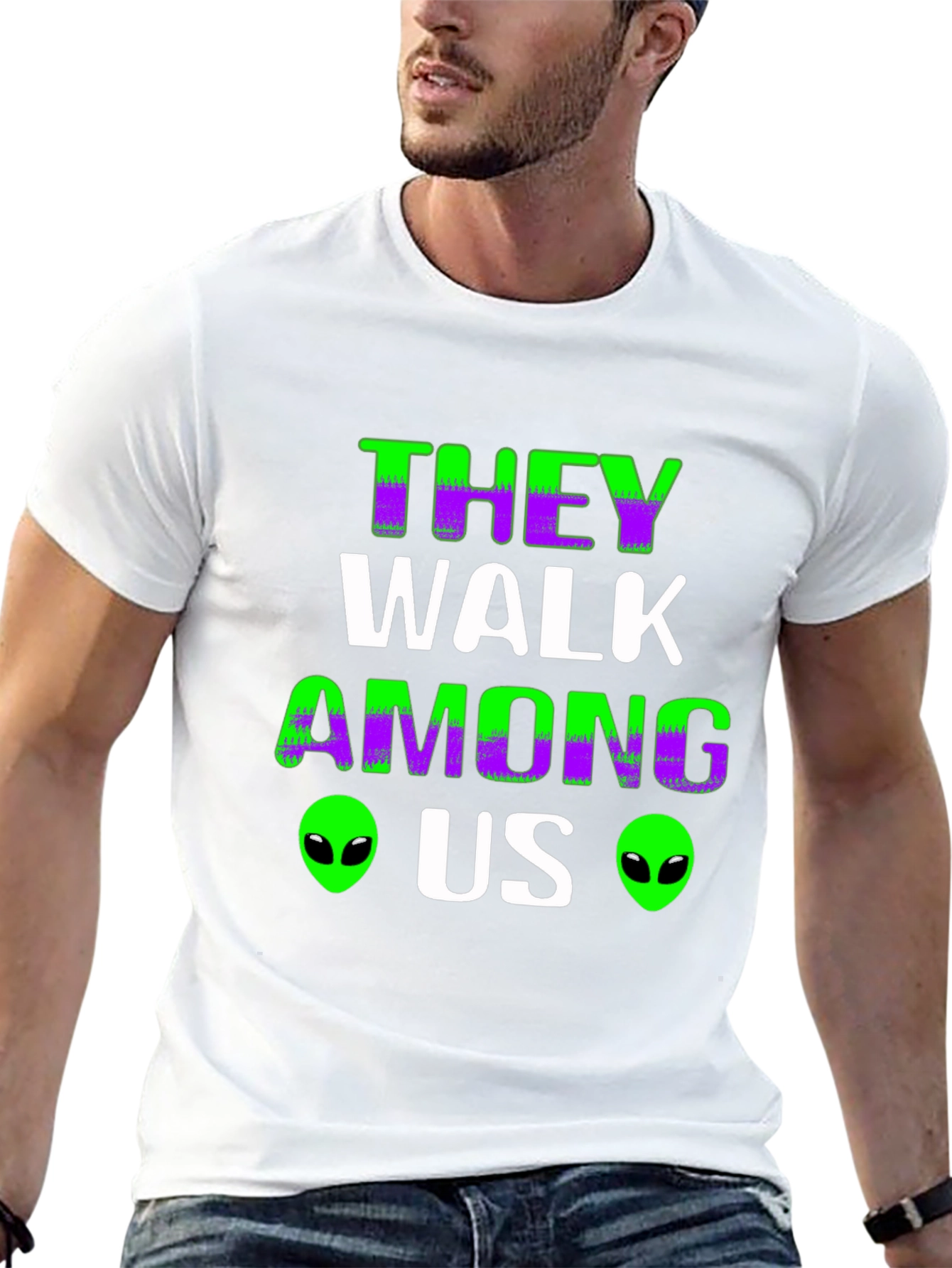 They Walk Among Us Alien Graphic T-Shirt