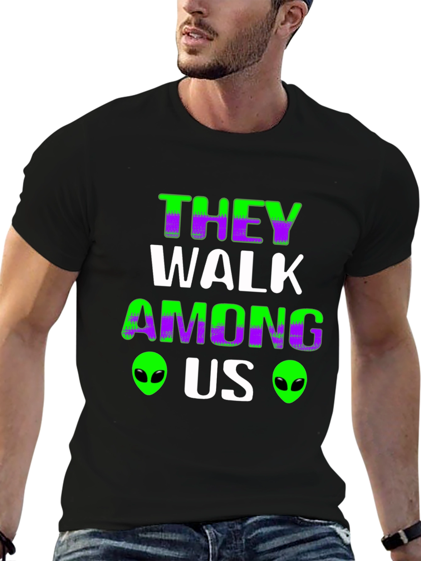They Walk Among Us Alien Graphic T-Shirt