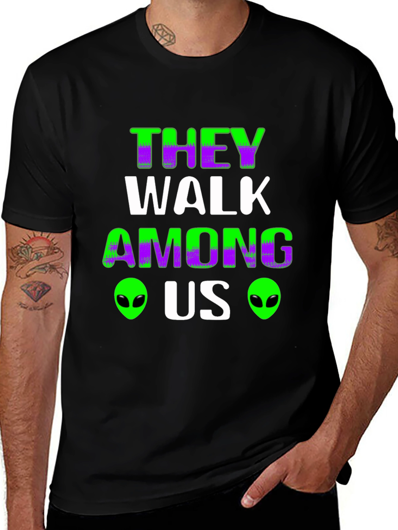 They Walk Among Us Alien Graphic T-Shirt