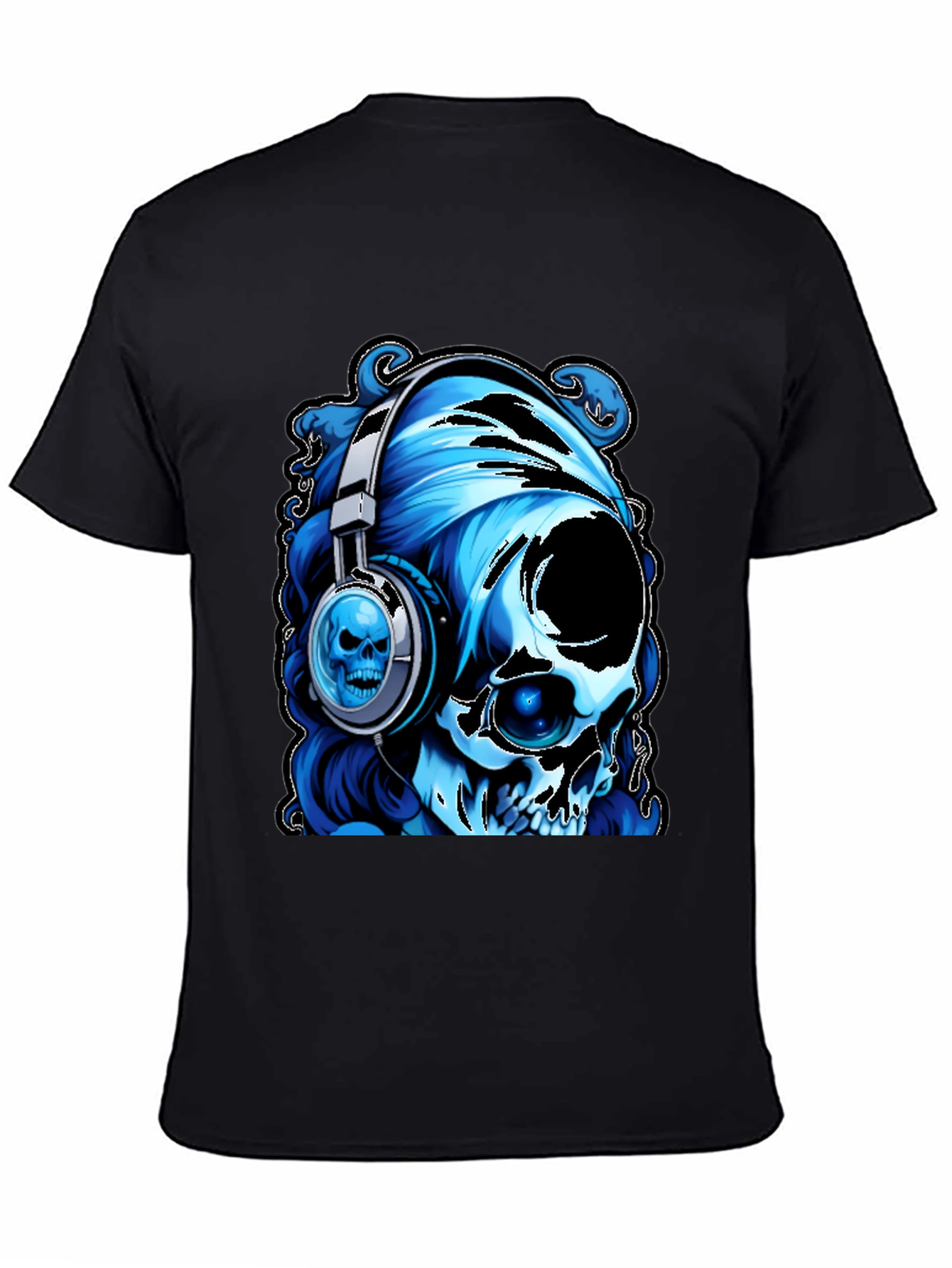 Skull with Headphones Graphic T-Shirt