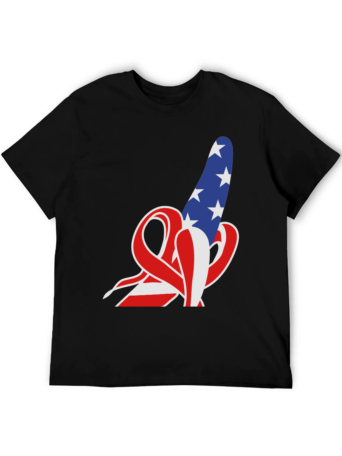 American Flag Rude Finger Gesture T-Shirt