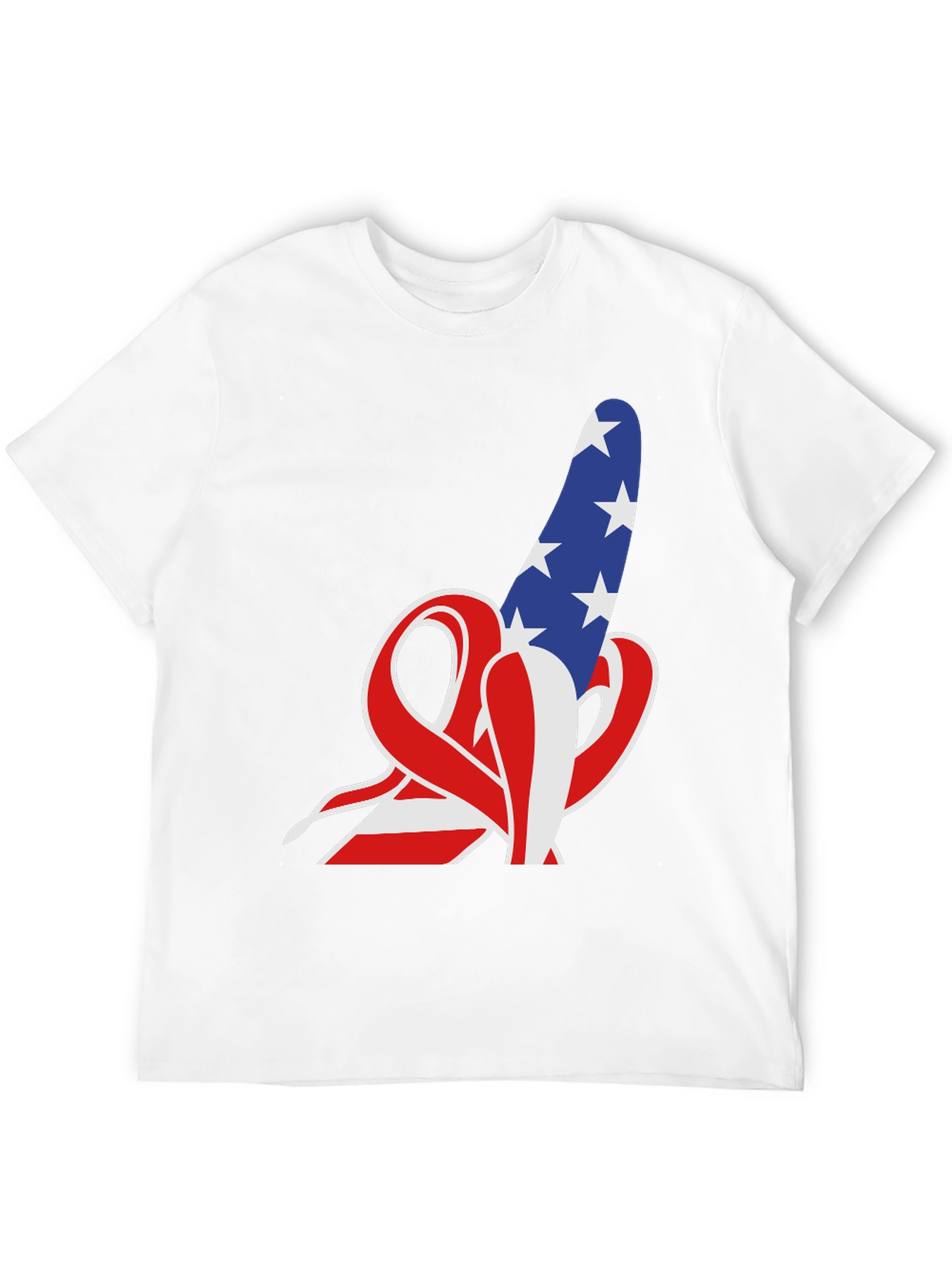 American Flag Rude Finger Gesture T-Shirt
