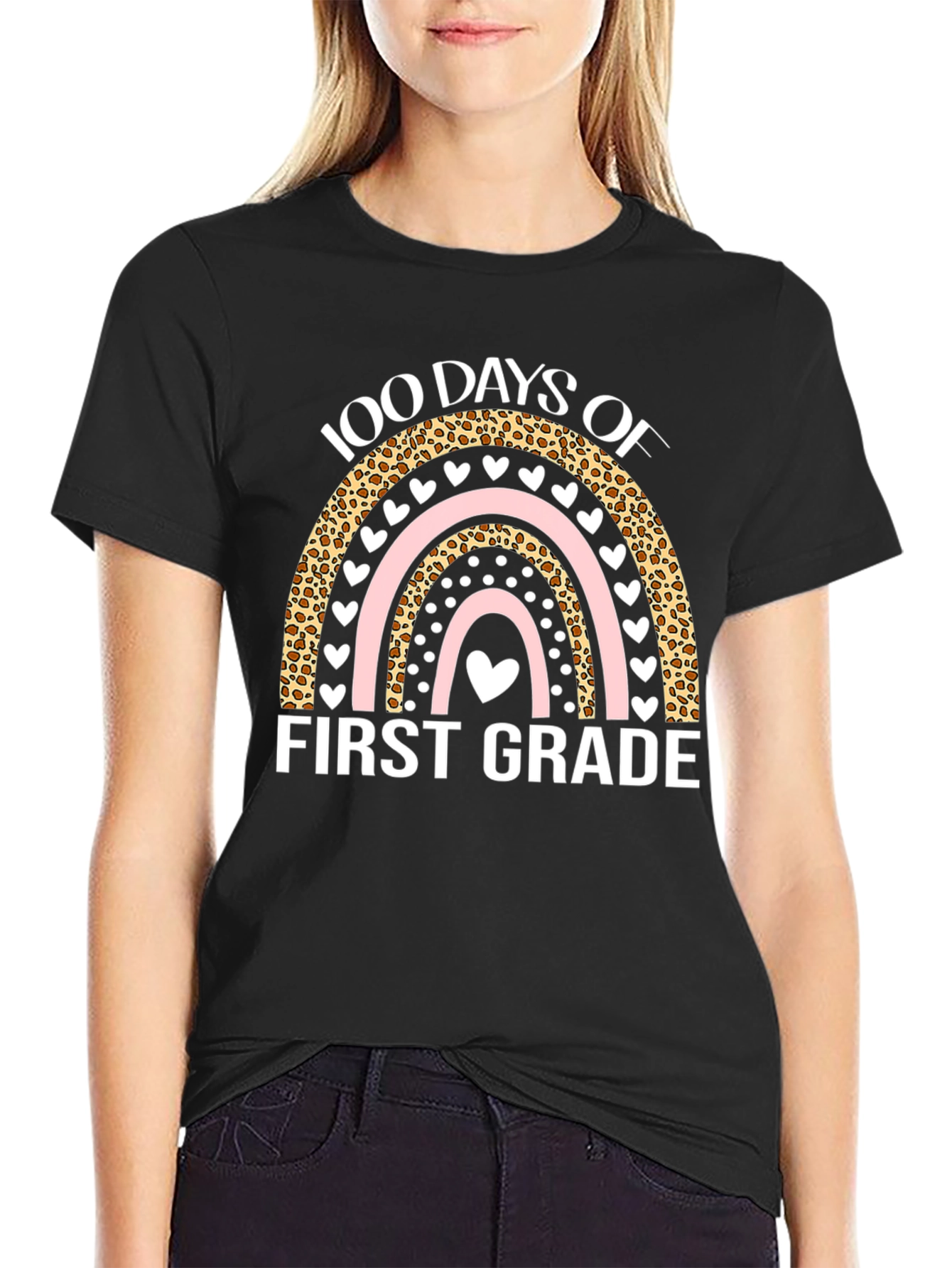 100 Days of First Grade T-Shirt - Rainbow Design