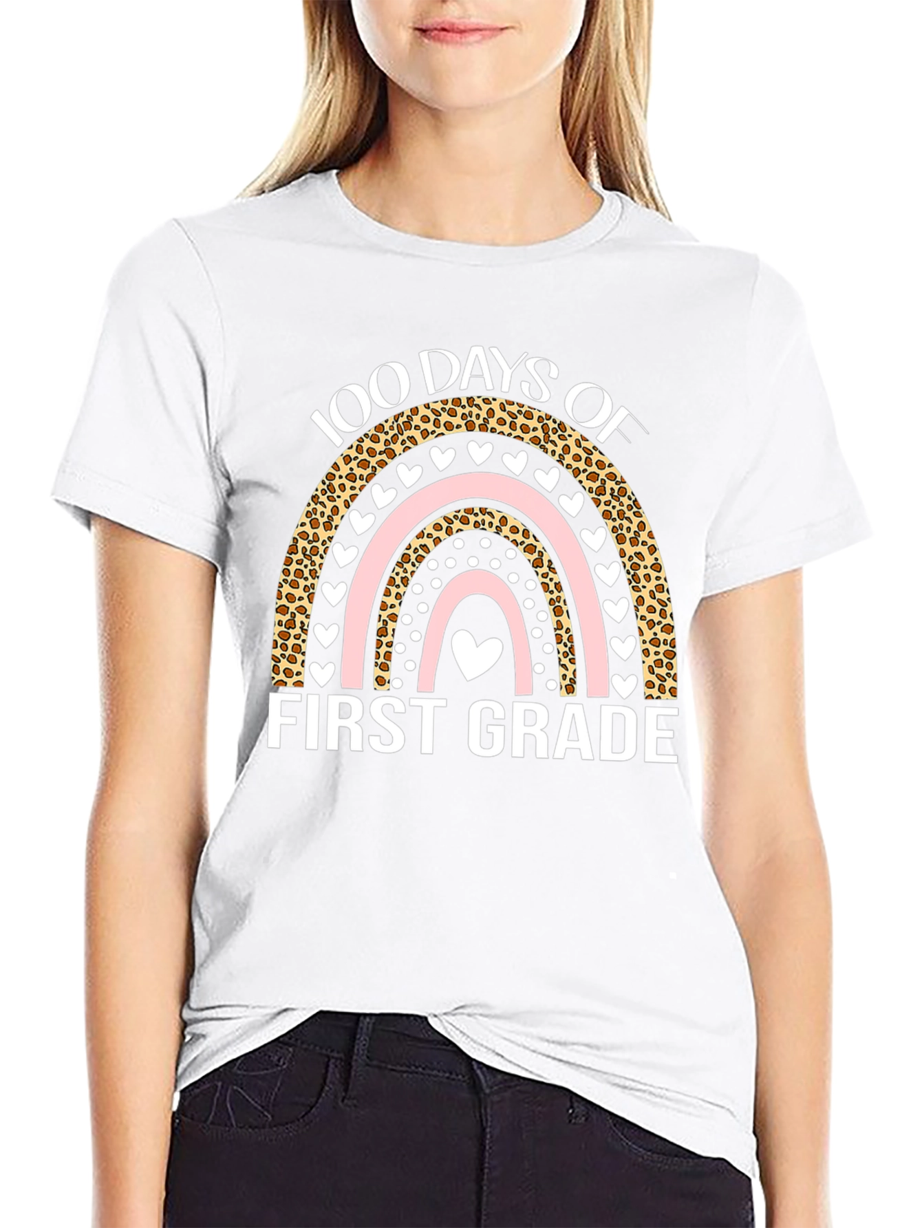 100 Days of First Grade T-Shirt - Rainbow Design