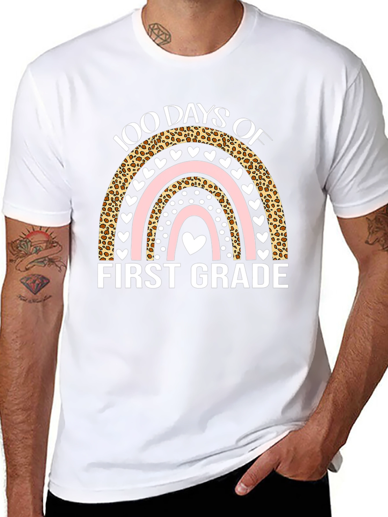 100 Days of First Grade T-Shirt - Rainbow Design