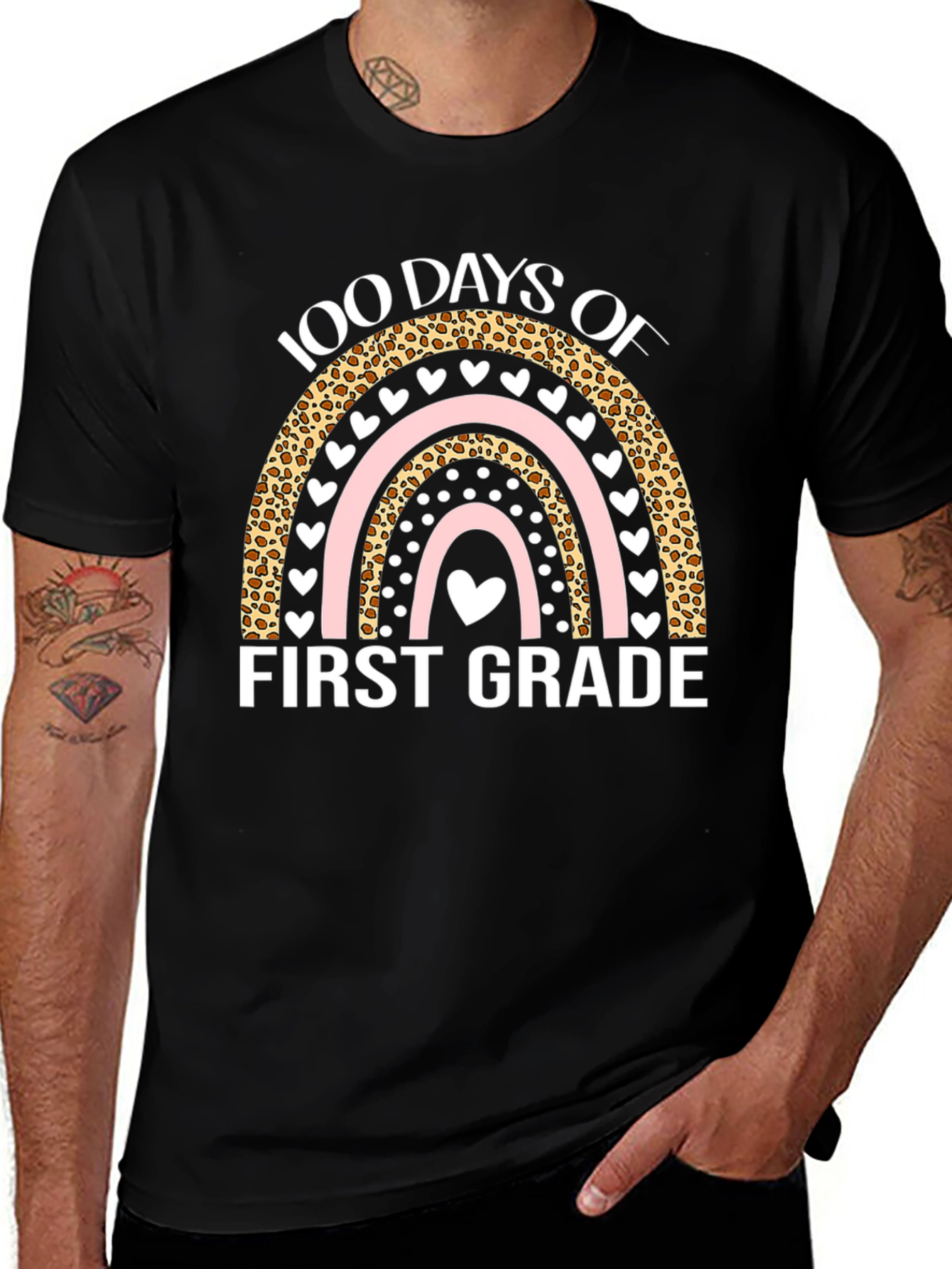 100 Days of First Grade T-Shirt - Rainbow Design