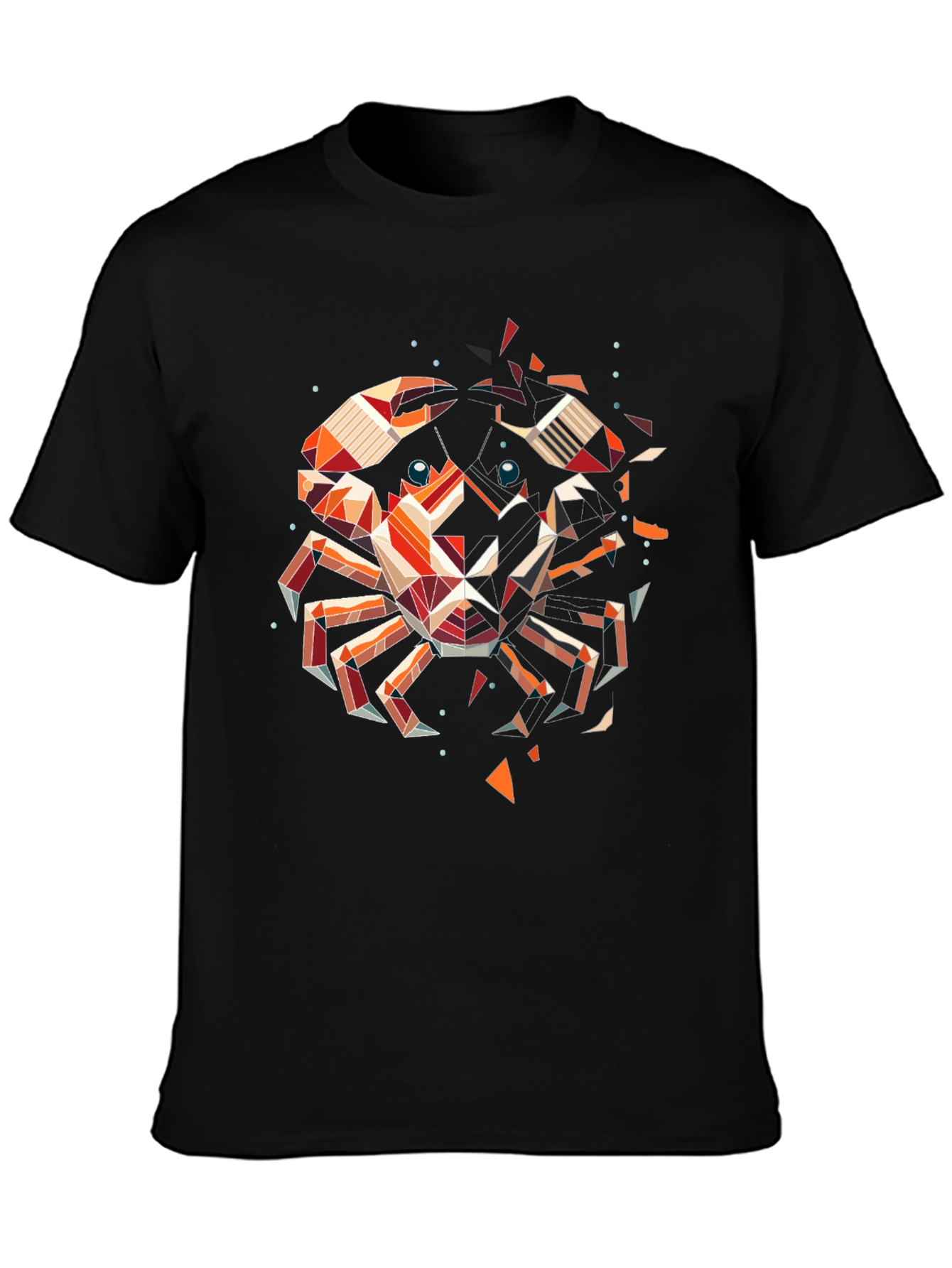 Geometric Crab Graphic Tee - Black