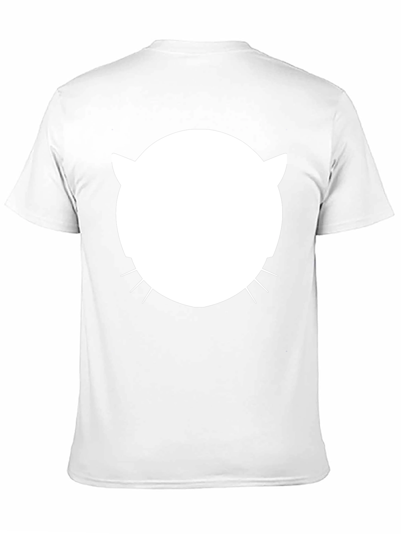 Cool Cat Face Graphic Tee - Black Cotton Blend