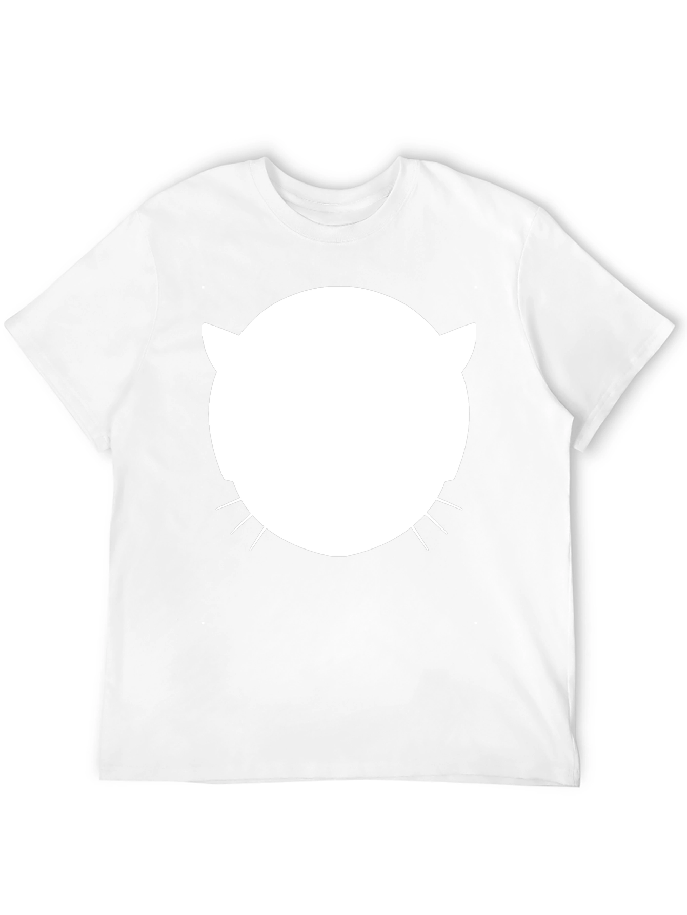 Cool Cat Face Graphic Tee - Black Cotton Blend