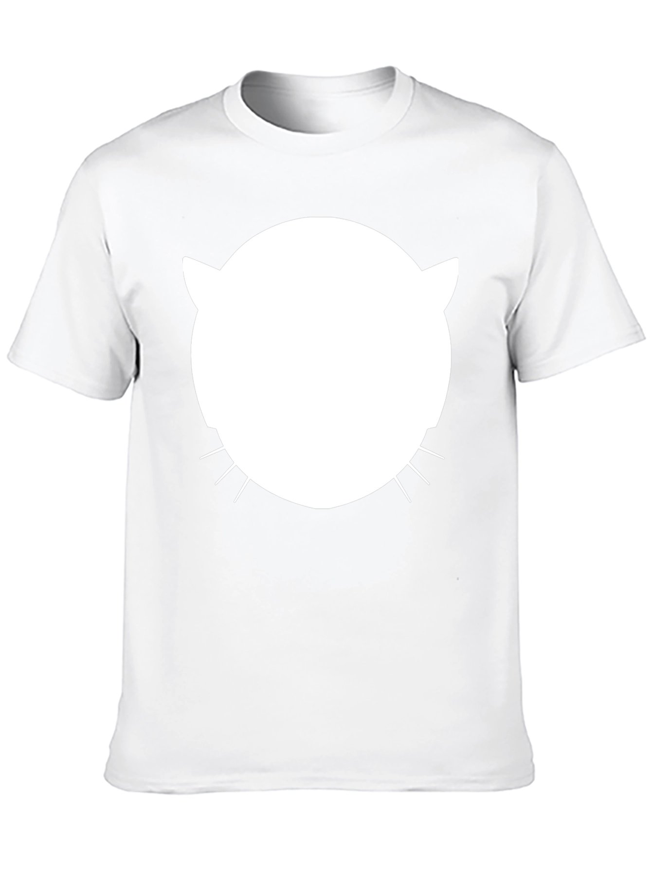Cool Cat Face Graphic Tee - Black Cotton Blend