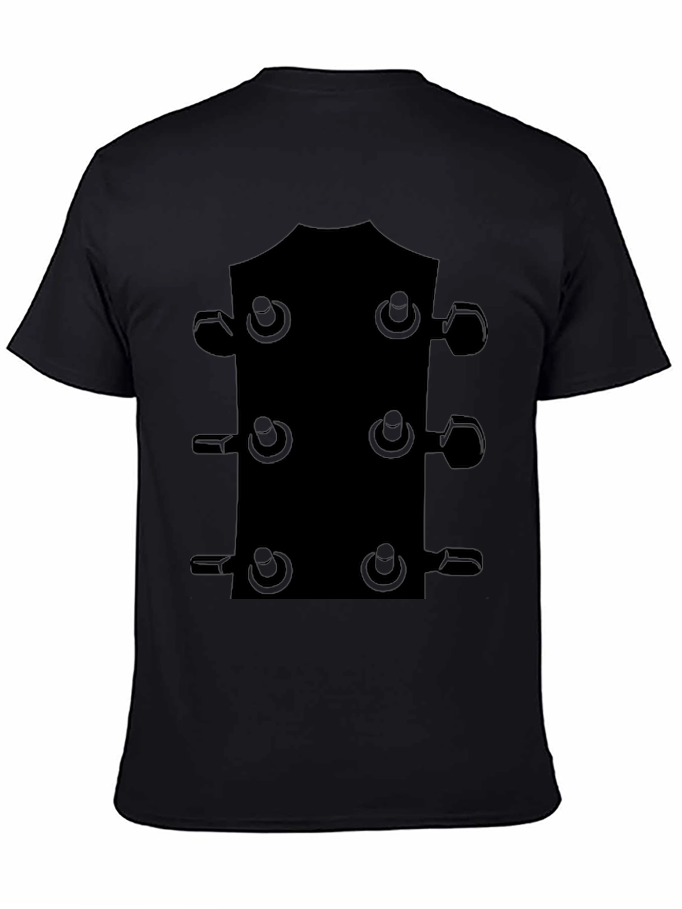 Guitar Headstock T-Shirt - Black Music Tee