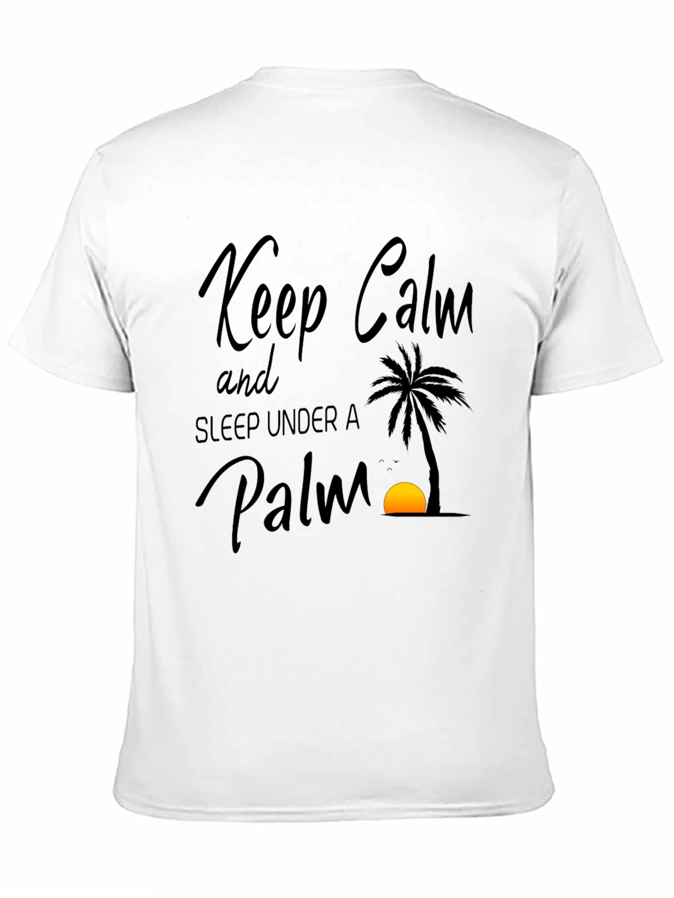Keep Calm Palm Tree Black Graphic T-Shirt