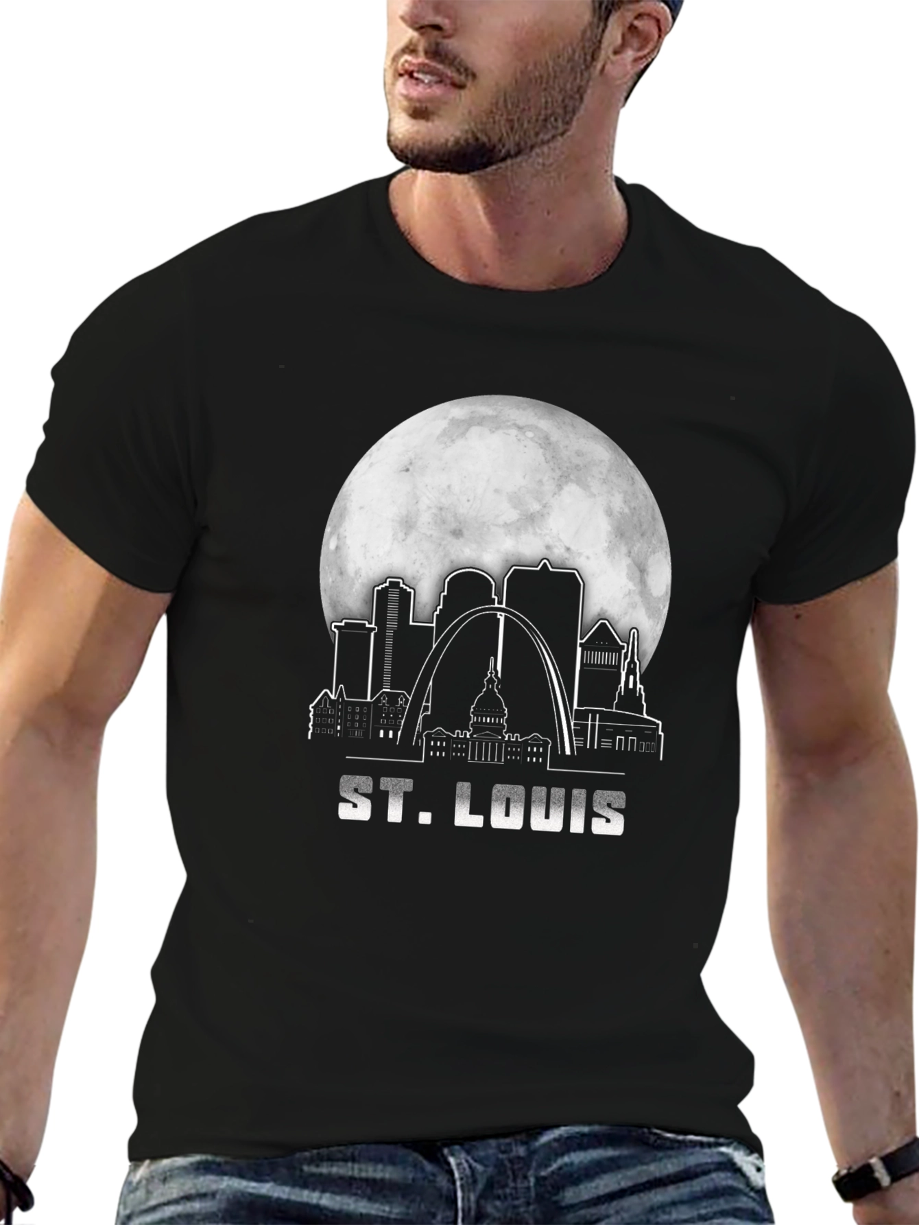 St. Louis Skyline Black Graphic Tee