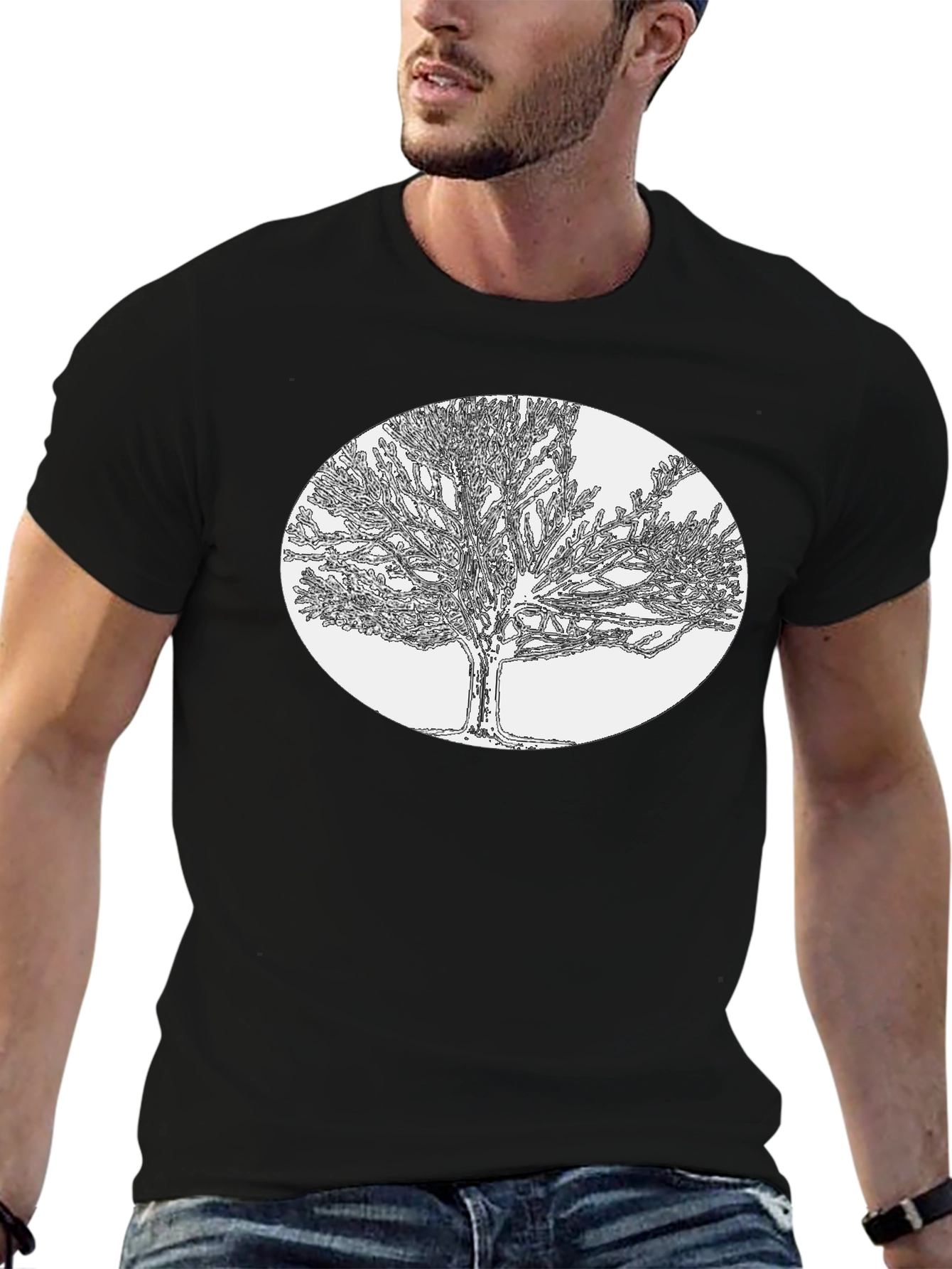 Tree Illustration Black Tee