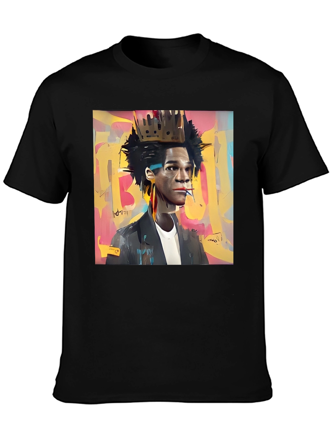 Basquiat Crown Graphic Tee - Stylish Art T-Shirt