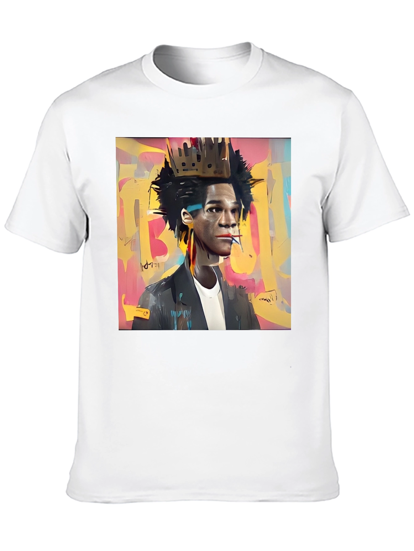 Basquiat Crown Graphic Tee - Stylish Art T-Shirt