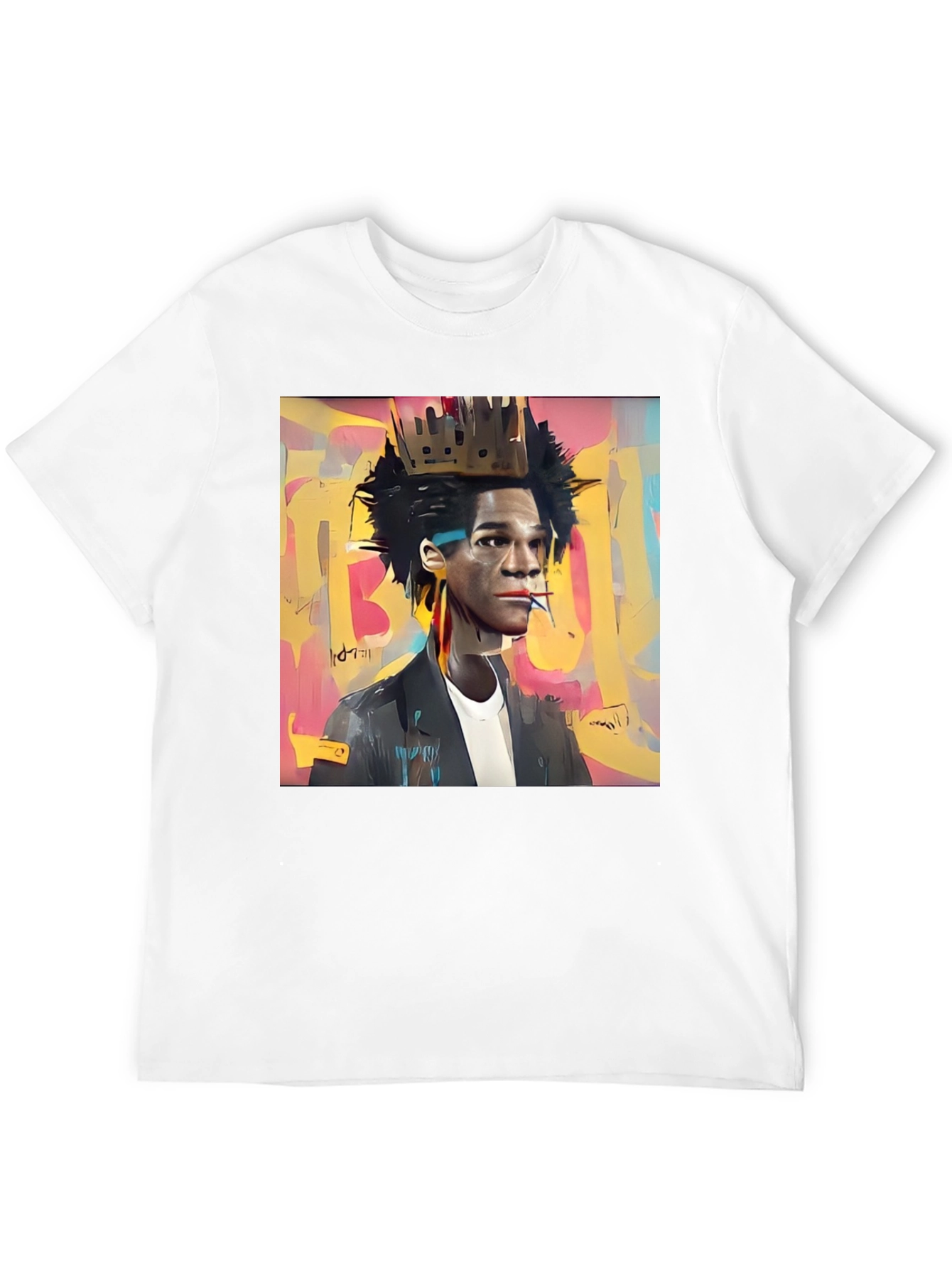 Basquiat Crown Graphic Tee - Stylish Art T-Shirt