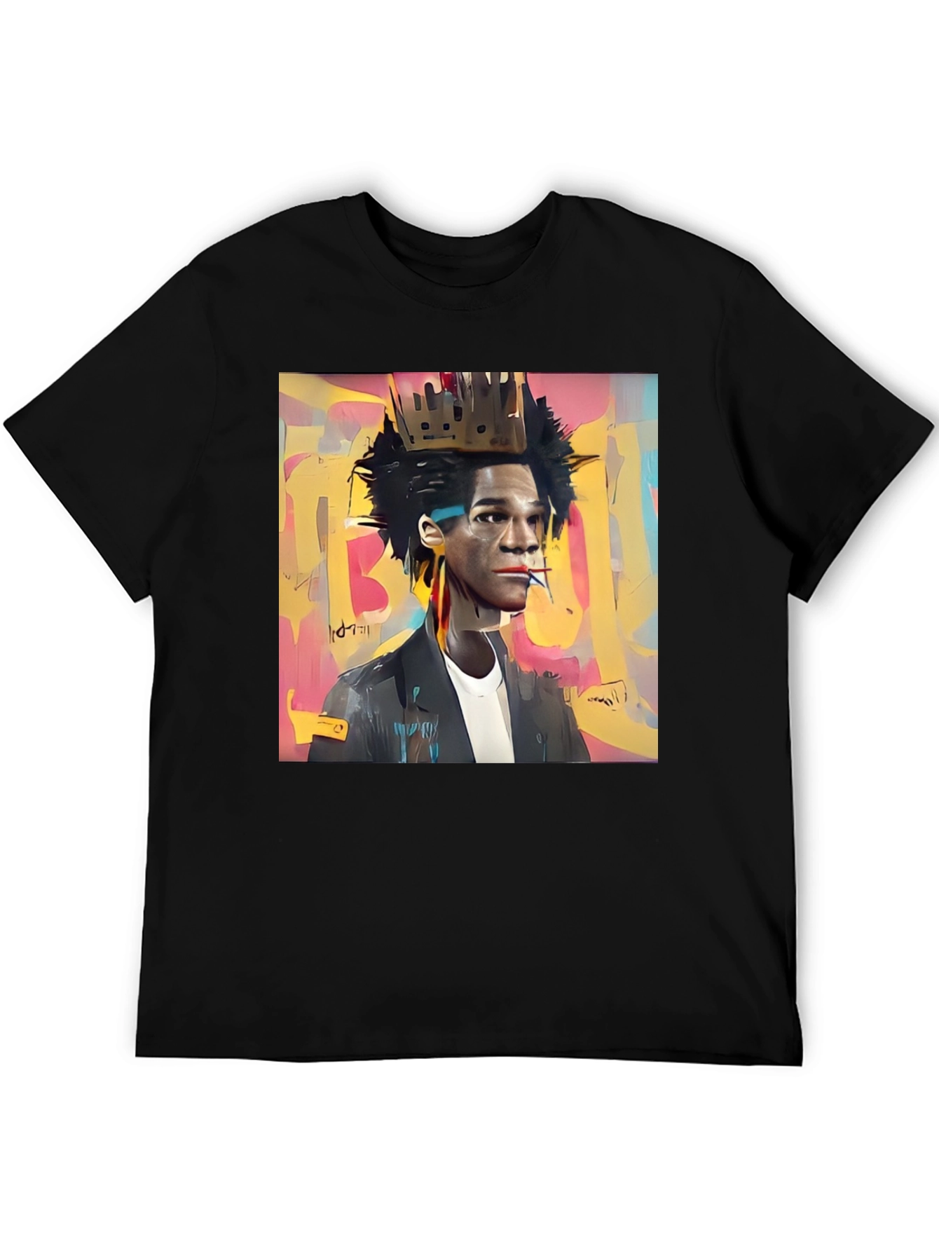 Basquiat Crown Graphic Tee - Stylish Art T-Shirt