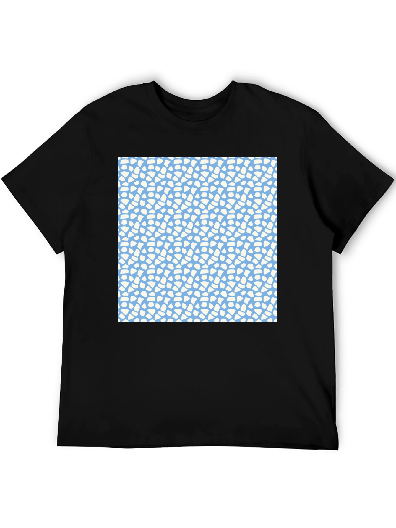 Abstract Pattern Tee - Light Blue and White