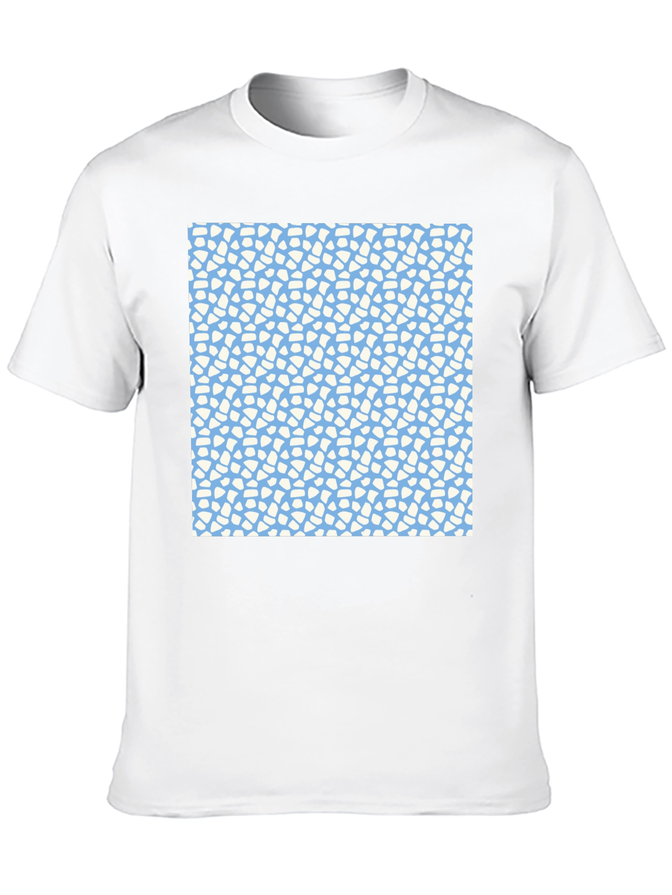 Abstract Pattern Tee - Light Blue and White