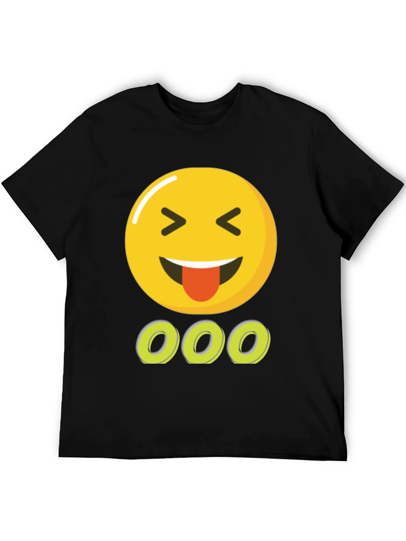 Emoji Tongue Out Black T-Shirt