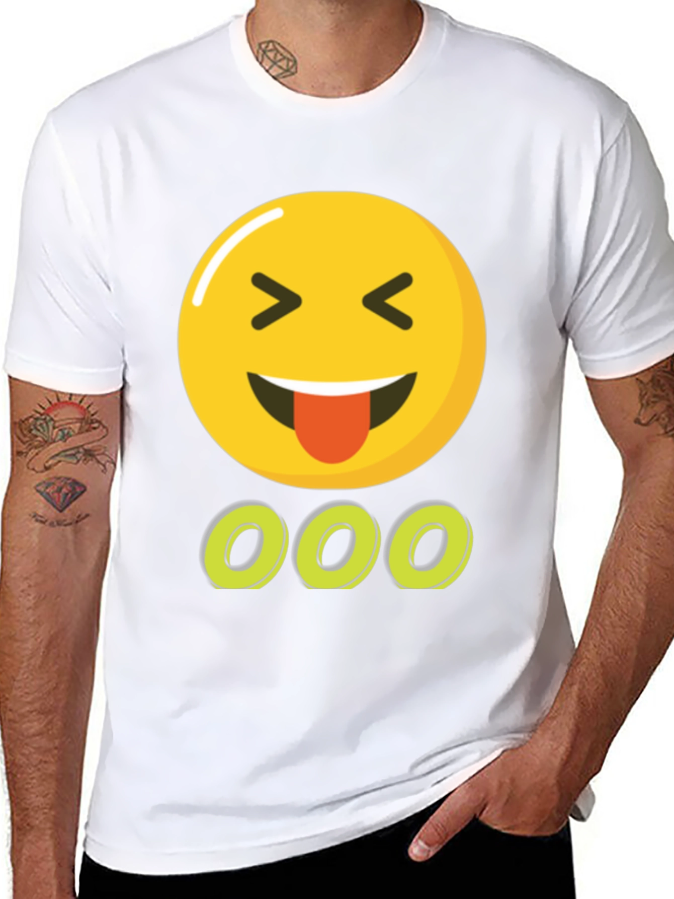 Emoji Tongue Out Black T-Shirt