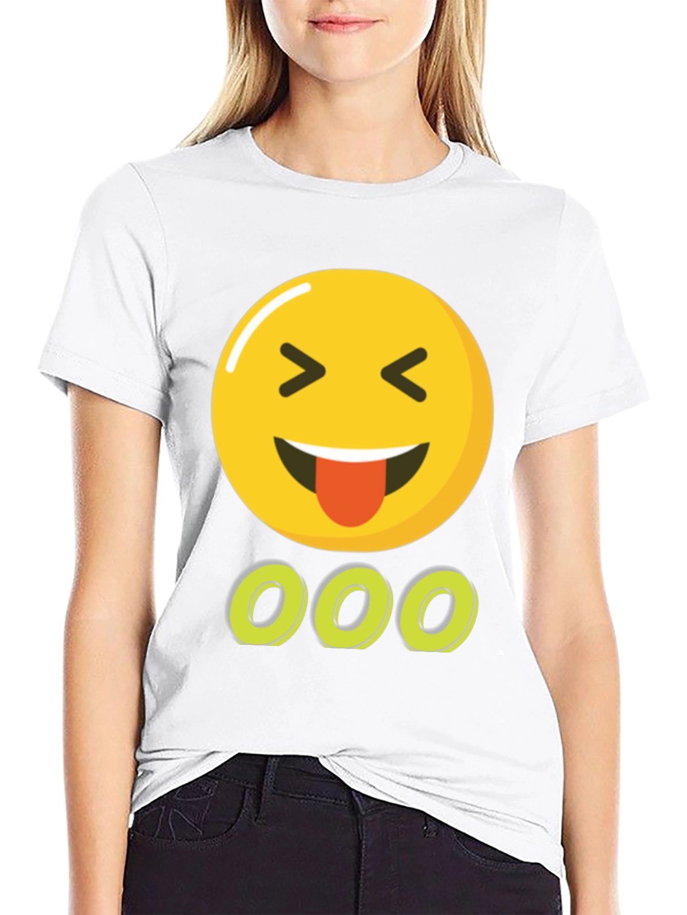 Emoji Tongue Out Black T-Shirt