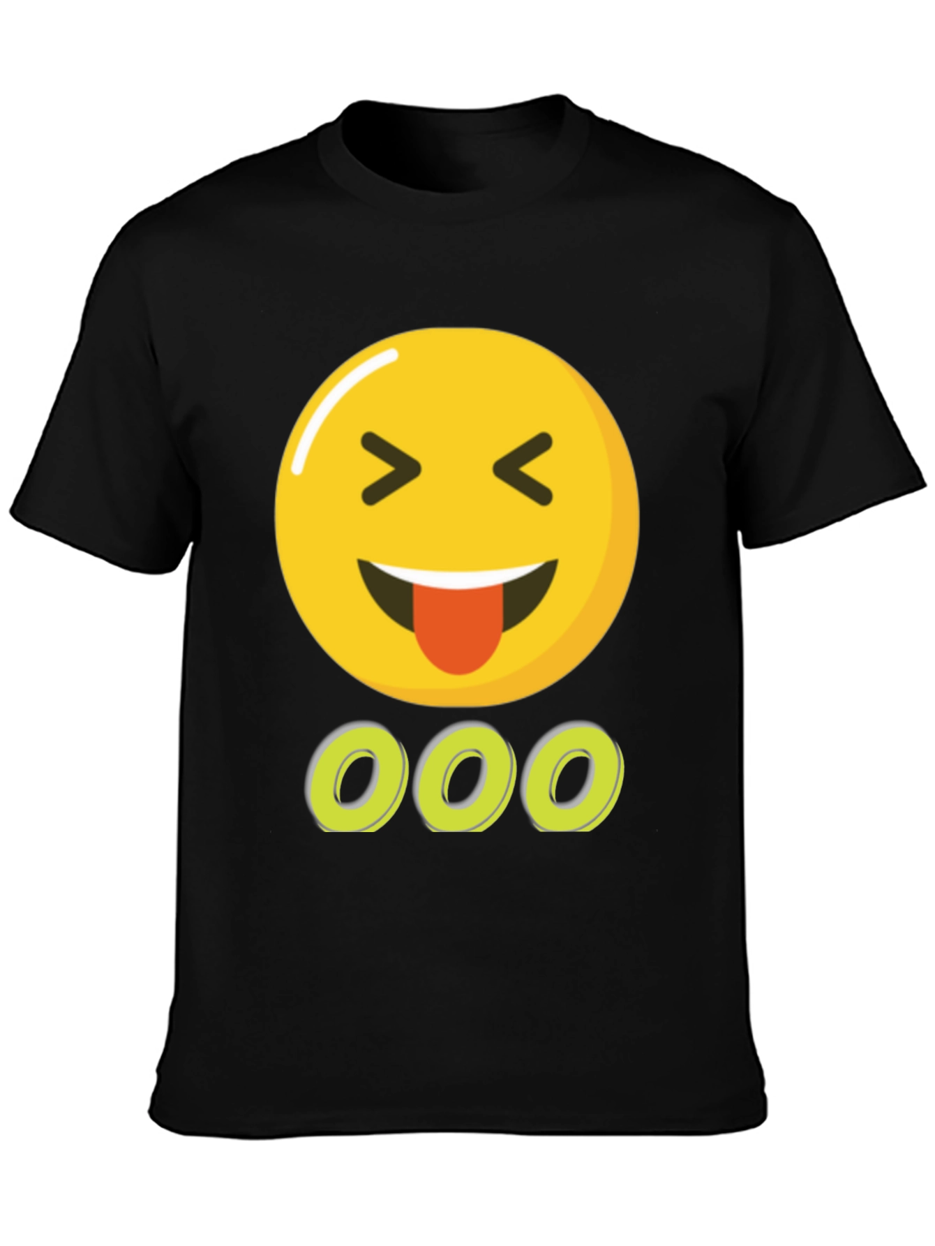 Emoji Tongue Out Black T-Shirt
