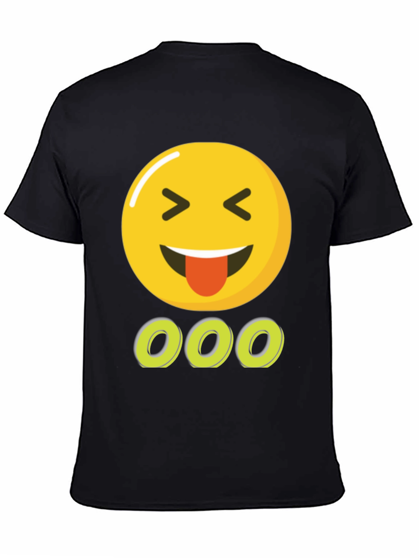 Emoji Tongue Out Black T-Shirt