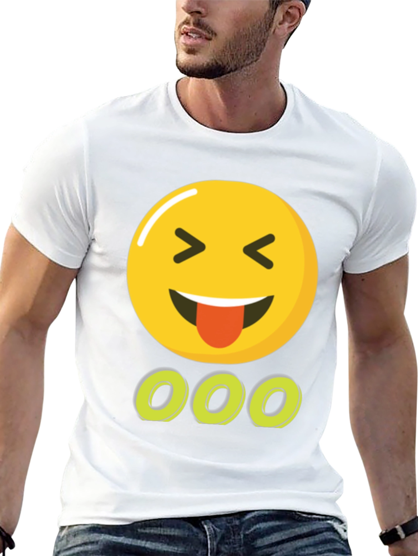 Emoji Tongue Out Black T-Shirt