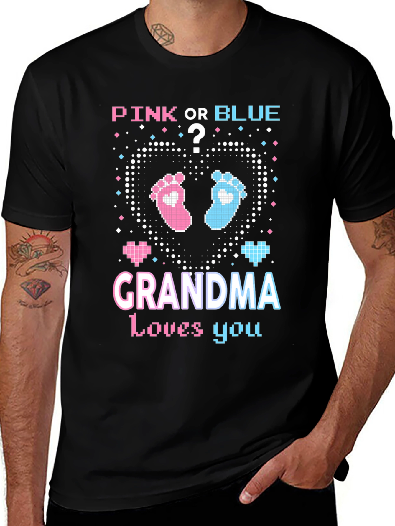 Pink or Blue Grandma Loves You T-Shirt