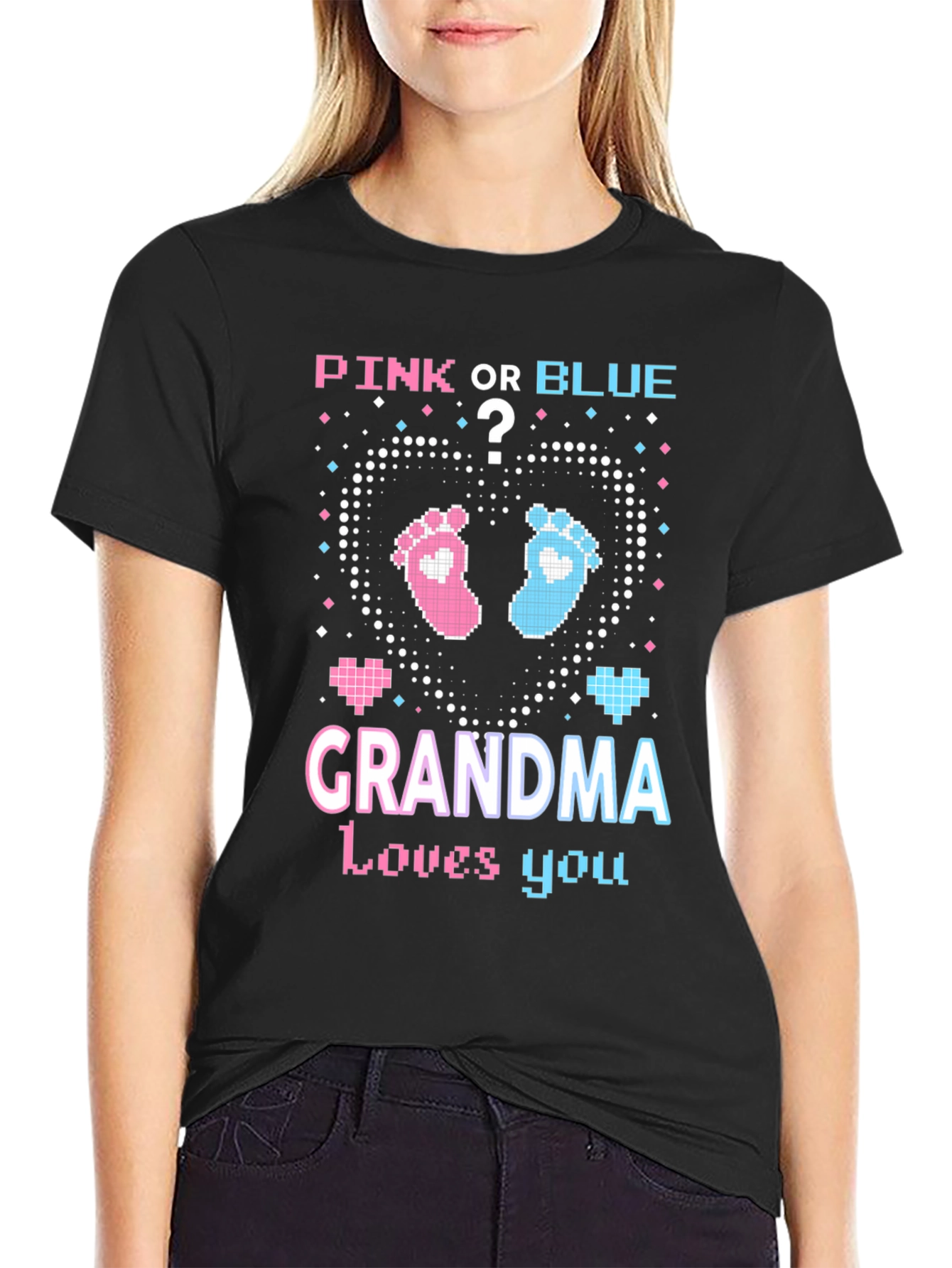 Pink or Blue Grandma Loves You T-Shirt