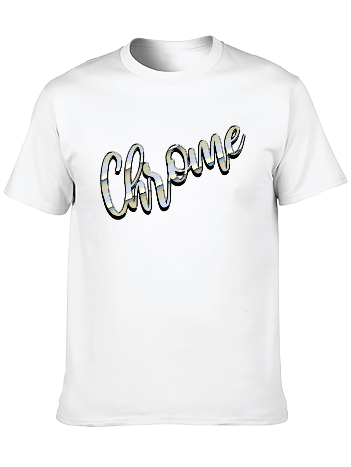 Chrome Script Word Graphic Black T-Shirt
