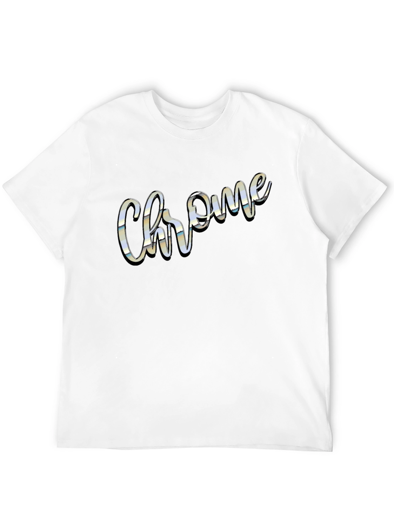 Chrome Script Word Graphic Black T-Shirt