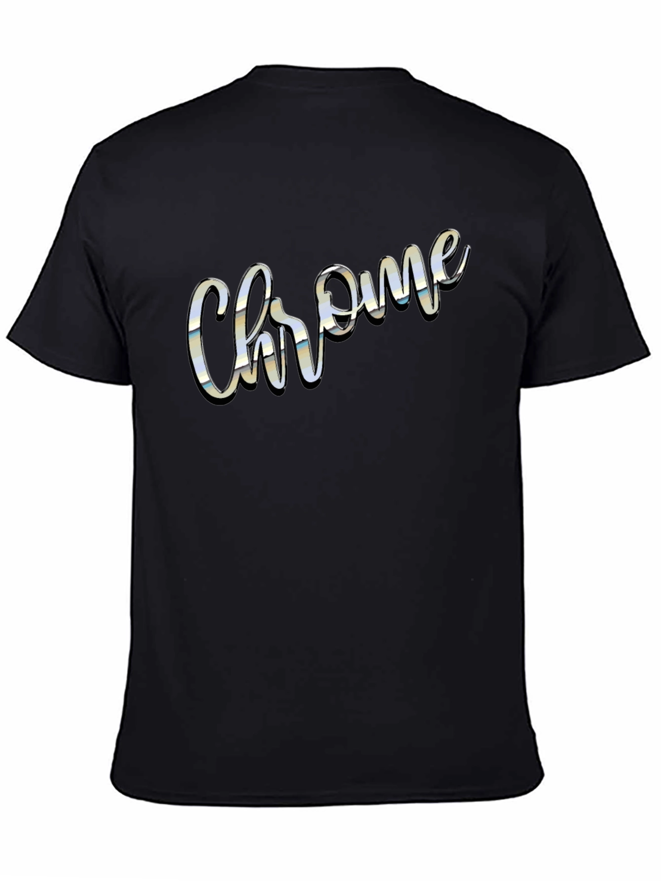 Chrome Script Word Graphic Black T-Shirt