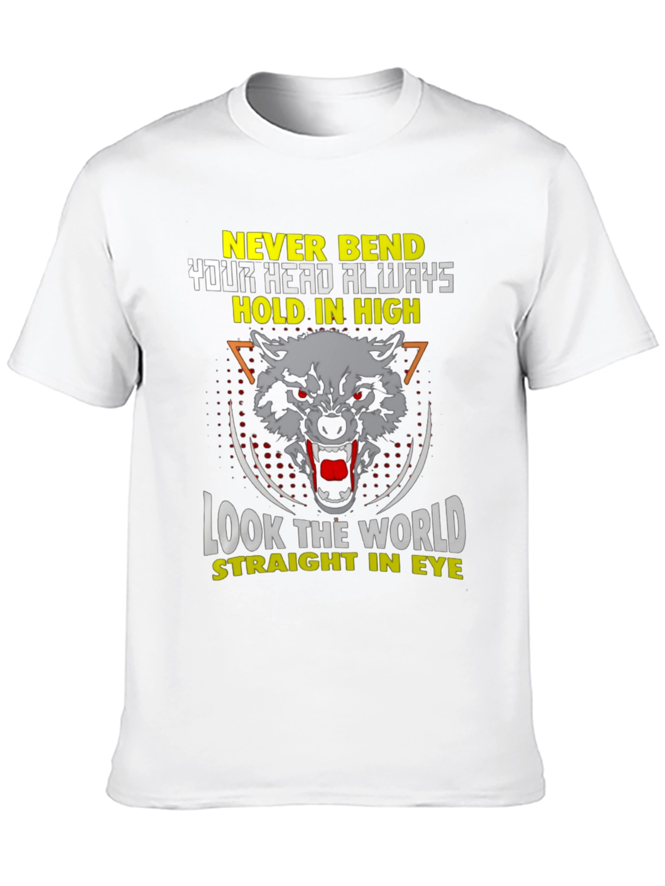 Wolf Graphic Black T-Shirt: Never Bend Hold High