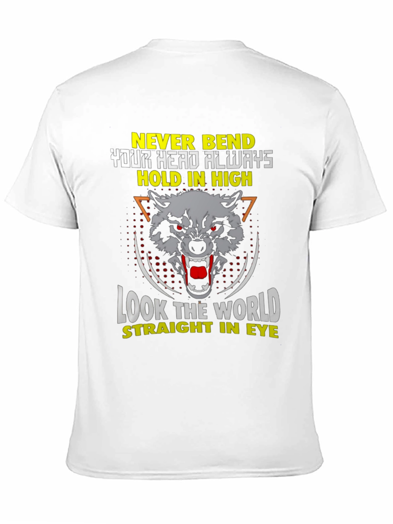 Wolf Graphic Black T-Shirt: Never Bend Hold High